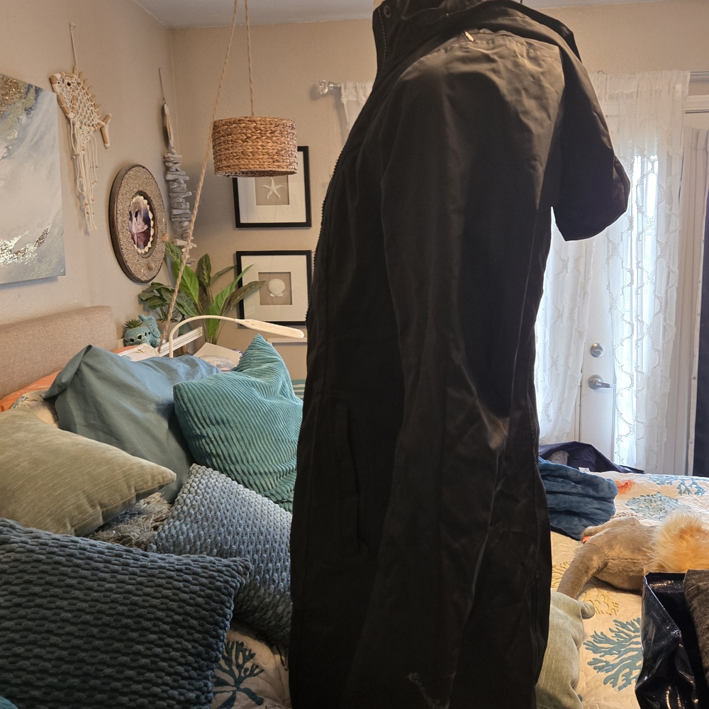 EDDIE BAUER Womens Black Raincoat XS - Picture 2 of 4